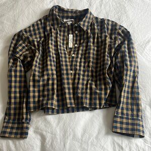 Madewell cropped plaid top